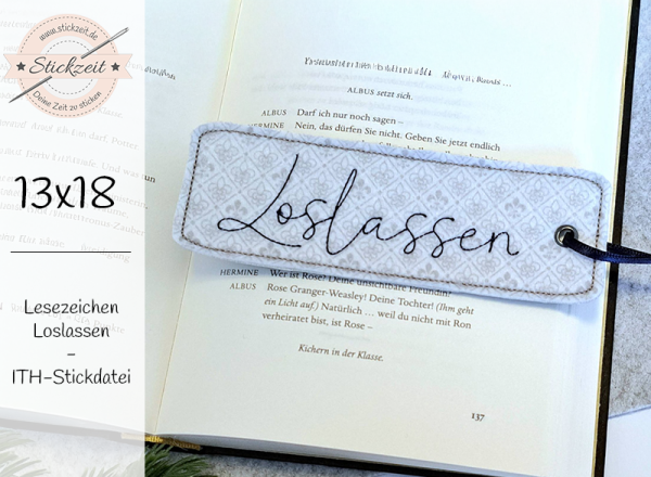 Lesezeichen Loslassen - ITH-Stickdatei
